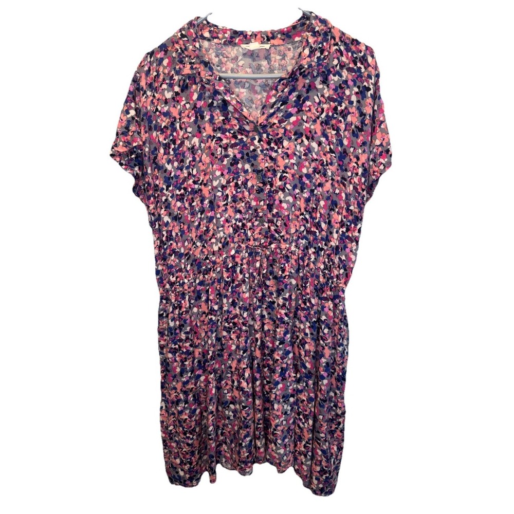 Beach Lunch Lounge Colorful Candy Pop Knit Shirt Dress L Beach Travel Casual
